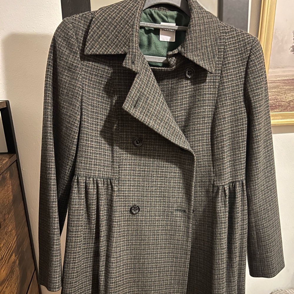 Black and green  check-print double-breasted coat from REDValentino